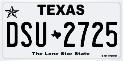 TX license plate DSU2725