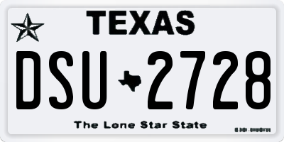 TX license plate DSU2728