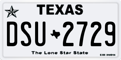 TX license plate DSU2729