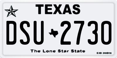 TX license plate DSU2730