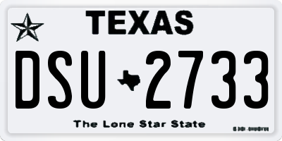 TX license plate DSU2733
