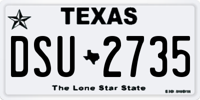 TX license plate DSU2735