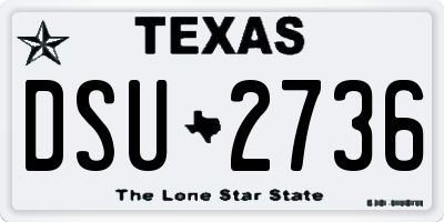 TX license plate DSU2736