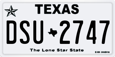 TX license plate DSU2747
