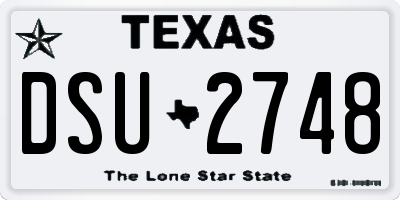 TX license plate DSU2748