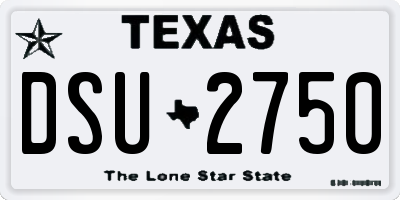 TX license plate DSU2750