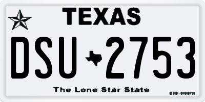 TX license plate DSU2753