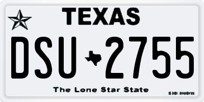 TX license plate DSU2755
