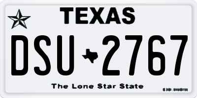 TX license plate DSU2767