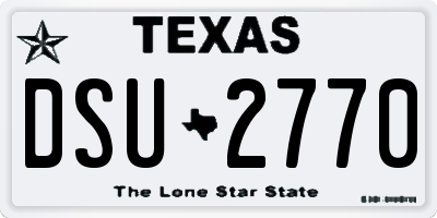 TX license plate DSU2770