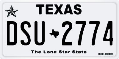 TX license plate DSU2774