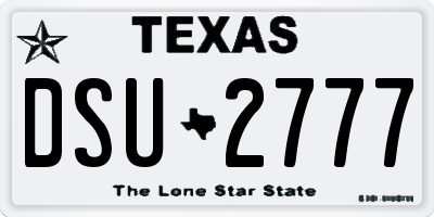 TX license plate DSU2777