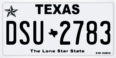 TX license plate DSU2783