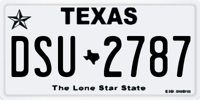 TX license plate DSU2787