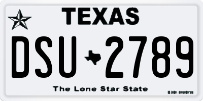 TX license plate DSU2789