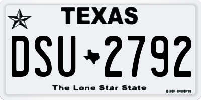 TX license plate DSU2792