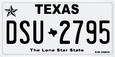 TX license plate DSU2795