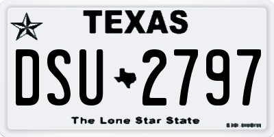 TX license plate DSU2797