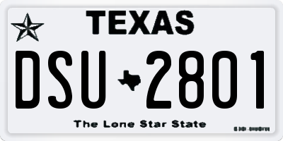 TX license plate DSU2801