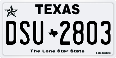 TX license plate DSU2803