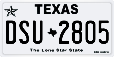 TX license plate DSU2805