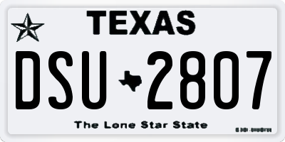 TX license plate DSU2807