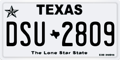 TX license plate DSU2809