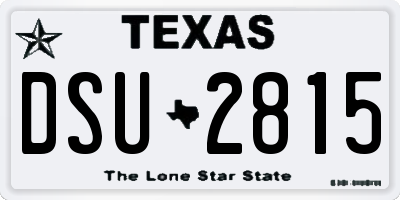 TX license plate DSU2815
