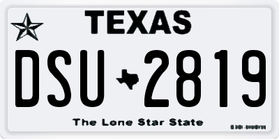 TX license plate DSU2819