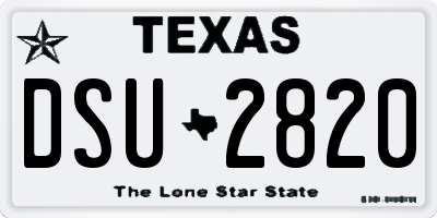TX license plate DSU2820