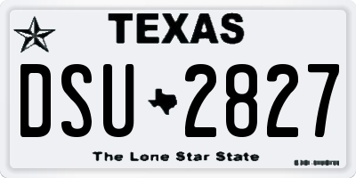 TX license plate DSU2827