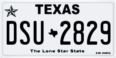 TX license plate DSU2829