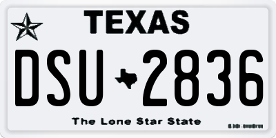 TX license plate DSU2836