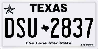 TX license plate DSU2837