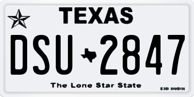 TX license plate DSU2847