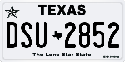TX license plate DSU2852