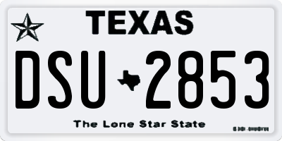 TX license plate DSU2853