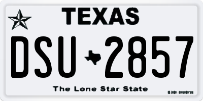 TX license plate DSU2857