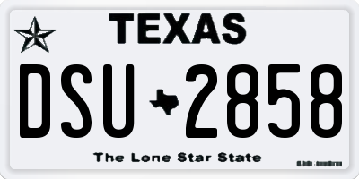 TX license plate DSU2858