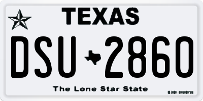 TX license plate DSU2860
