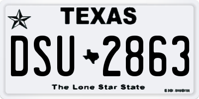 TX license plate DSU2863
