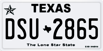 TX license plate DSU2865