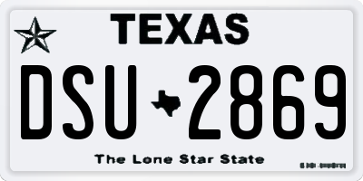 TX license plate DSU2869