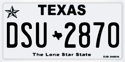 TX license plate DSU2870