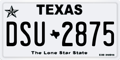 TX license plate DSU2875