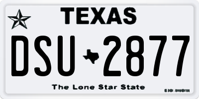 TX license plate DSU2877
