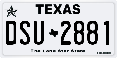 TX license plate DSU2881