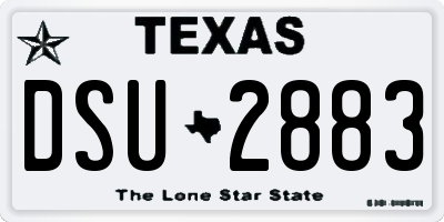 TX license plate DSU2883