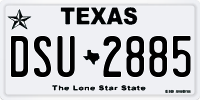 TX license plate DSU2885