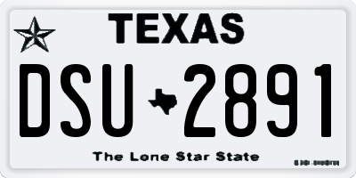 TX license plate DSU2891